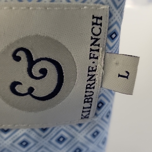 🔥3/$25 Kilburne Finch shirt - Men's Large Paisley blue/white/Navy Shirt - Picture 7 of 8